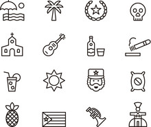 CUBA Set Of Outline Icons