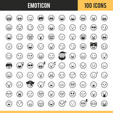 Emoticon Icons. Vector Illustration.