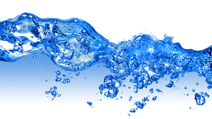 Wall Mural - water splash with bubbles isolated