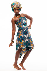 Wall Mural - Attractive African model in traditional dress.