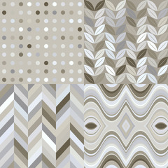 Aufkleber - Set of Vector Retro Seamless Abstract Wavy Backgrounds