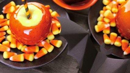 Sticker - Handmade orange candy apples for Halloween