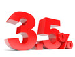 © icreative3d - Red three point five percent off. Discount 3.5 percent.