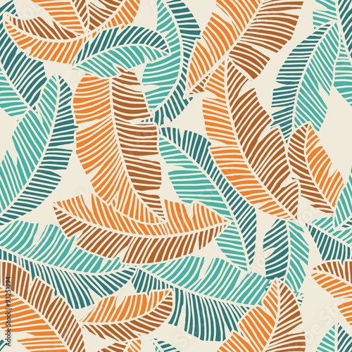 Naklejka - mata magnetyczna na lodówkę banana leaves pattern