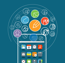 Aufkleber - Modern smartphone communication illustration