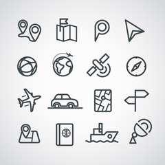 Poster - Different transportation icons collection. Vector clip-art