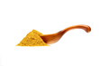 A handful of dried seasonings hops-suneli in the wooden spoon, i