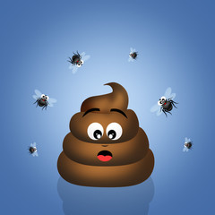 Poster - poop with flies