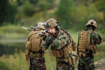 Wall Mural - U.S. Army soldiers during the military operation