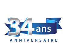 34 Ruban Bleu Logo Anniversaire
