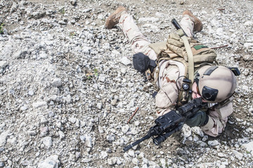 Wall Mural - Navy SEAL in action 