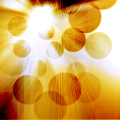 Bright sunbeams, shiny summer background with vibrant yellow & o