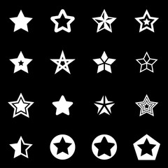 Wall Mural - Vector white stars icon set