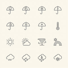 Wall Mural - Line icons. Weather