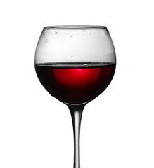 glass of red wine isolated on the white background