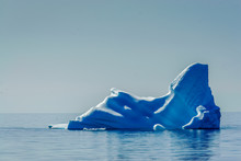 Powerful Lone, Blue Iceberg Arctic Stillness.