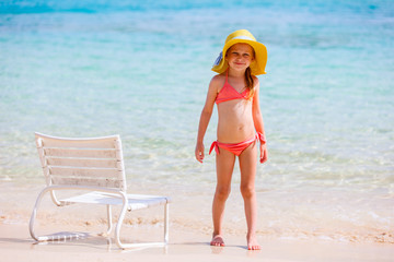 adorable little girl at beach