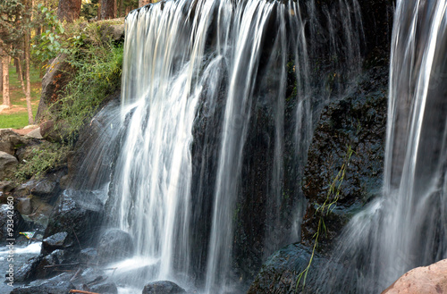 Naklejka na szybę Poland.Waterfall in the park.Autumn.Horizontal