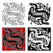 Celtic dragons pattern with tribal elements