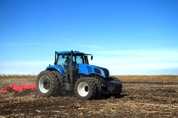 Poster - Tractor plowing field