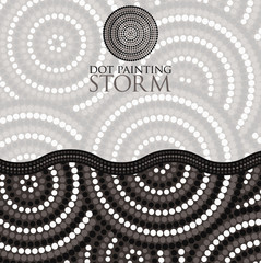 Dot painting invite/ greeting card in vector format.