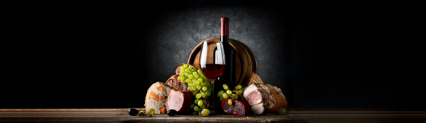 Wall Mural - Composition with wine and food