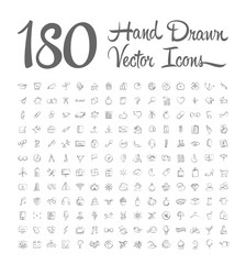Wall Mural - hand drawn vector icons on white background