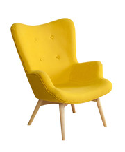 Yellow Modern Chair Isolated On White