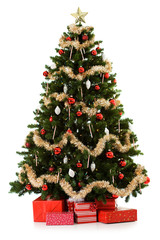 christmas tree being set up in 16 image series
