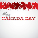 Fototapeta Londyn - Leaf line Canada Day card in vector format.