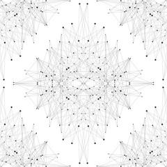 Fototapete - Futuristic seamless texture. Molecule and communication