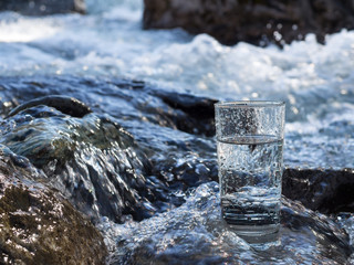 Natural water in a glass
