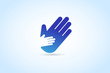 © Vectorvstocker - Hands care silhouette logo concept
