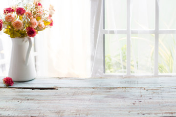 Canvas Print - close-up look at wooden with morning bright