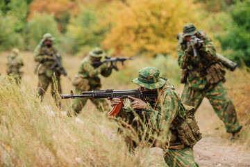 Wall Mural - russian special squad engaged in the exploration of the area