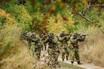 Wall Mural - russian special squad engaged in the exploration of the area