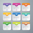 © amelisk - Vector illustration of nine squares infographics.
