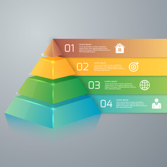 Wall Mural - Vector illustration infographics four options pyramid
