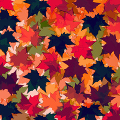 Wall Mural - autumn background of maple leaves. colorful vector image. eps 10