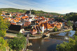 Panorama of the old town of Cesky Krumlov, Czech Republic 