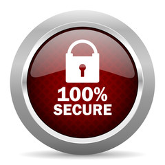 Aufkleber - secure red glossy web icon