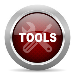 tools red glossy web icon