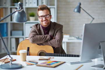 Wall Mural - Businessman at workplace