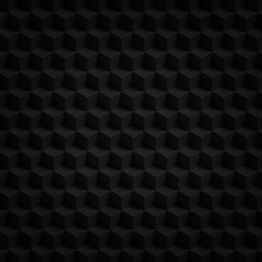 Wall Mural - Black cubes 3D render - geometric pattern background