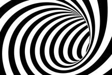 Black And White Swirling Lines Tunnel Abstract Background