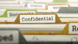 Confidential Concept. Folders in Catalog.
