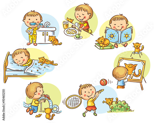 Little boy's daily activities