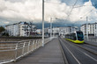 Tramway sur le pont de Recouvrance - Brest en Bretagne
