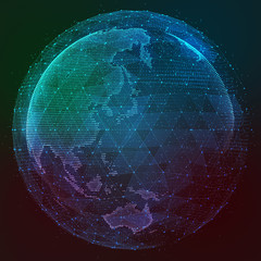 Wall Mural - Digital design of a global network