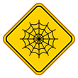 © teracreonte - Señal amarilla plana simbolo telaraña